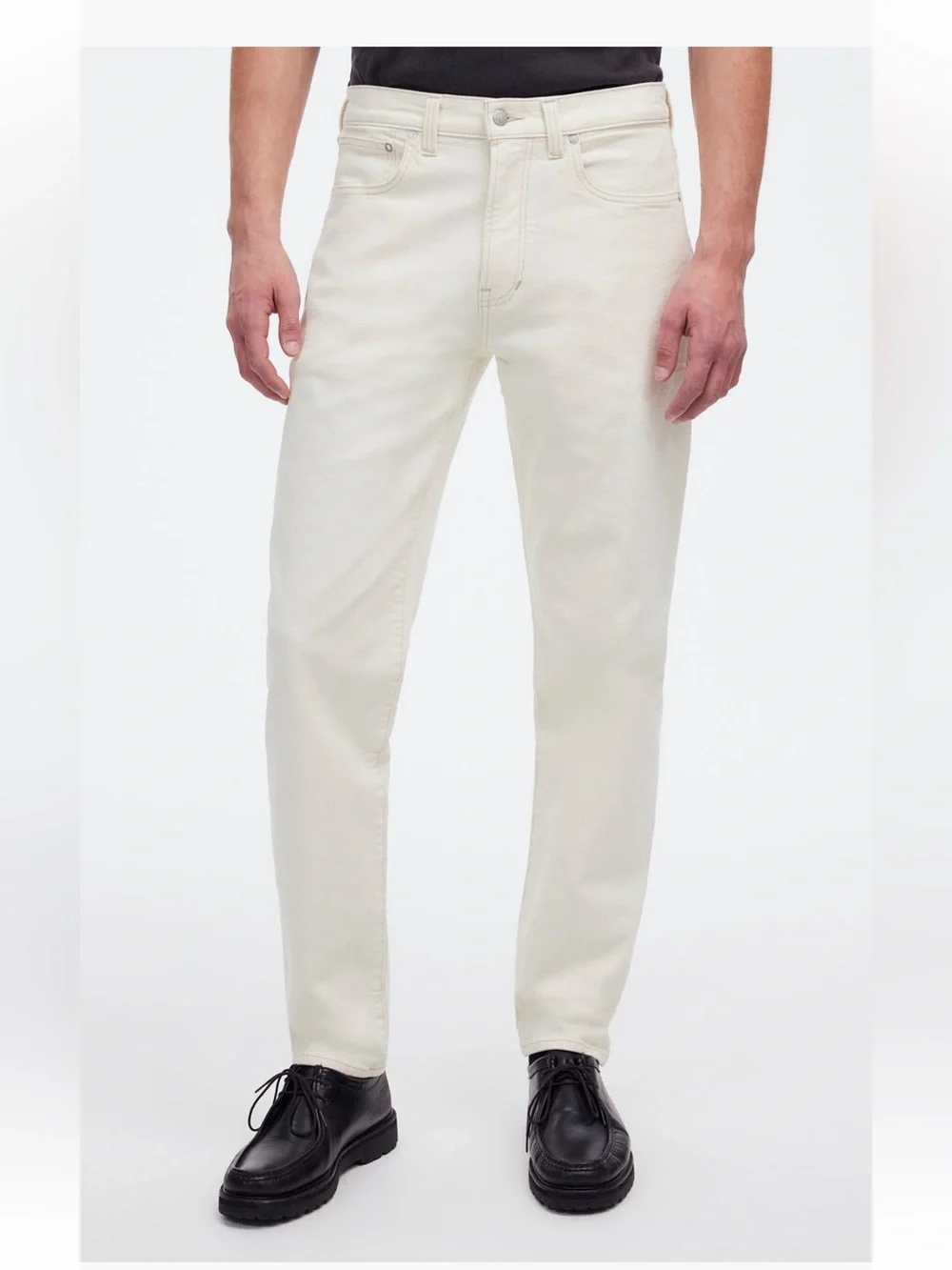 Madewell men’s relaxed taper cream jeans